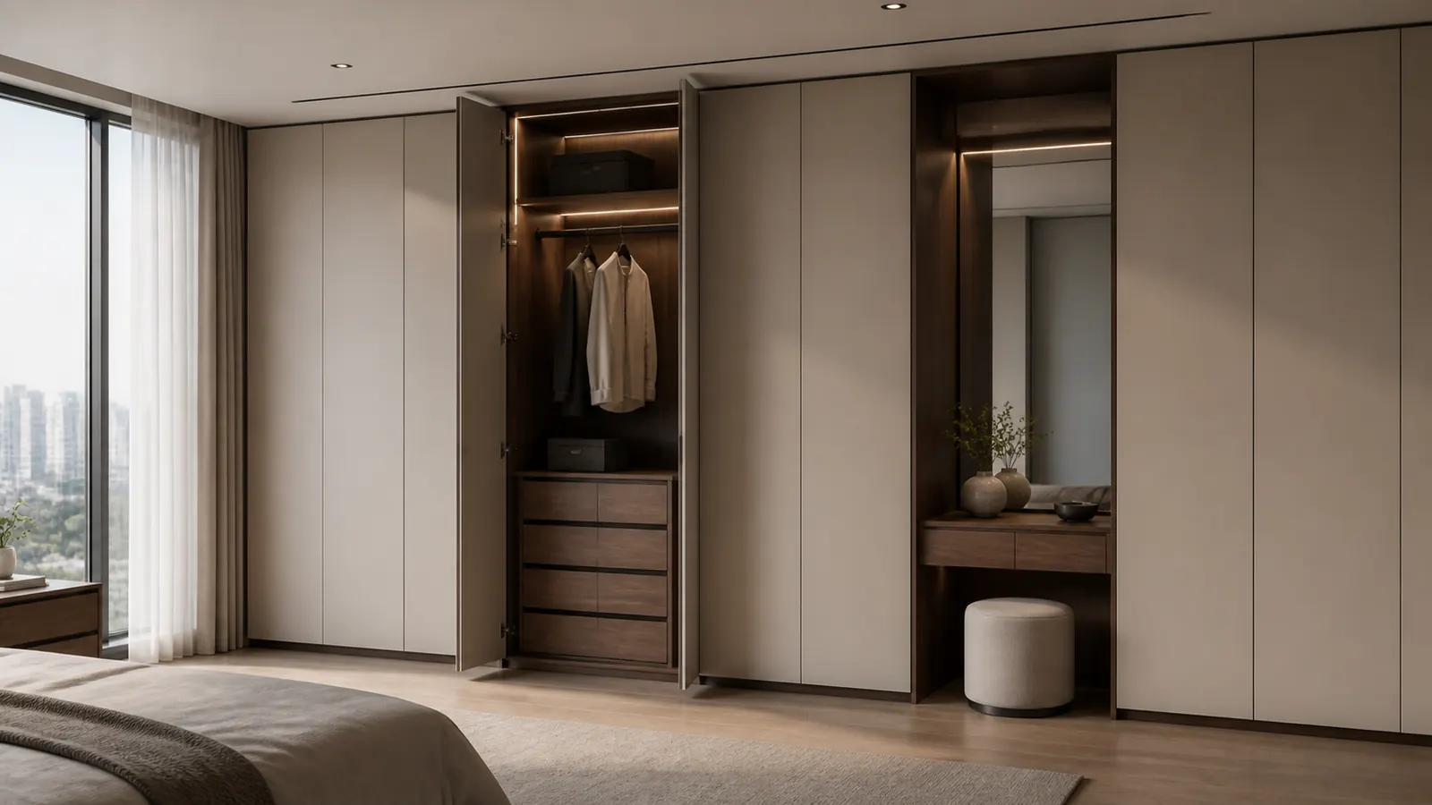 Proposed image of built-in cabinet with internal modules and vanity niche