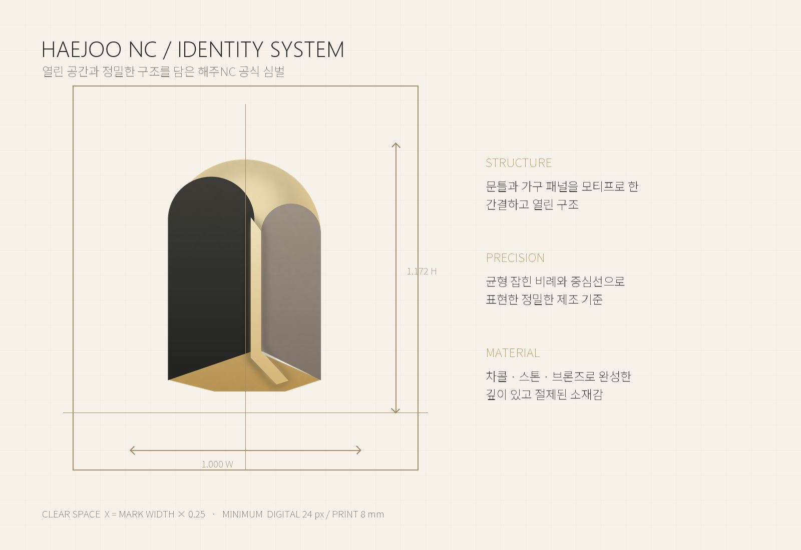 HAEJOO NC Official Symbol Proportion and Protected Space Diagram